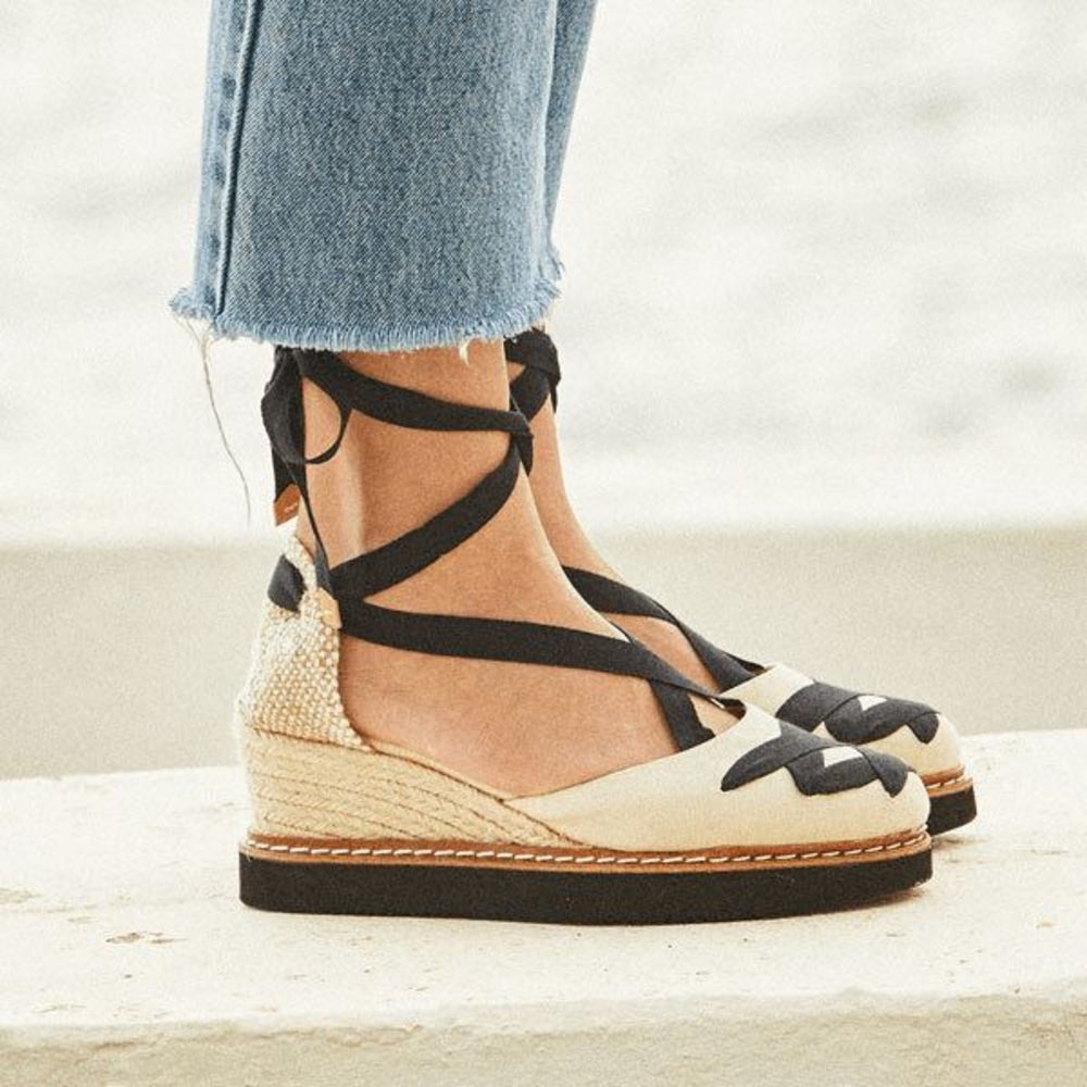 Womens Castaner CAYETANA Beige Canvas Wedge Espadrilles 208790-268